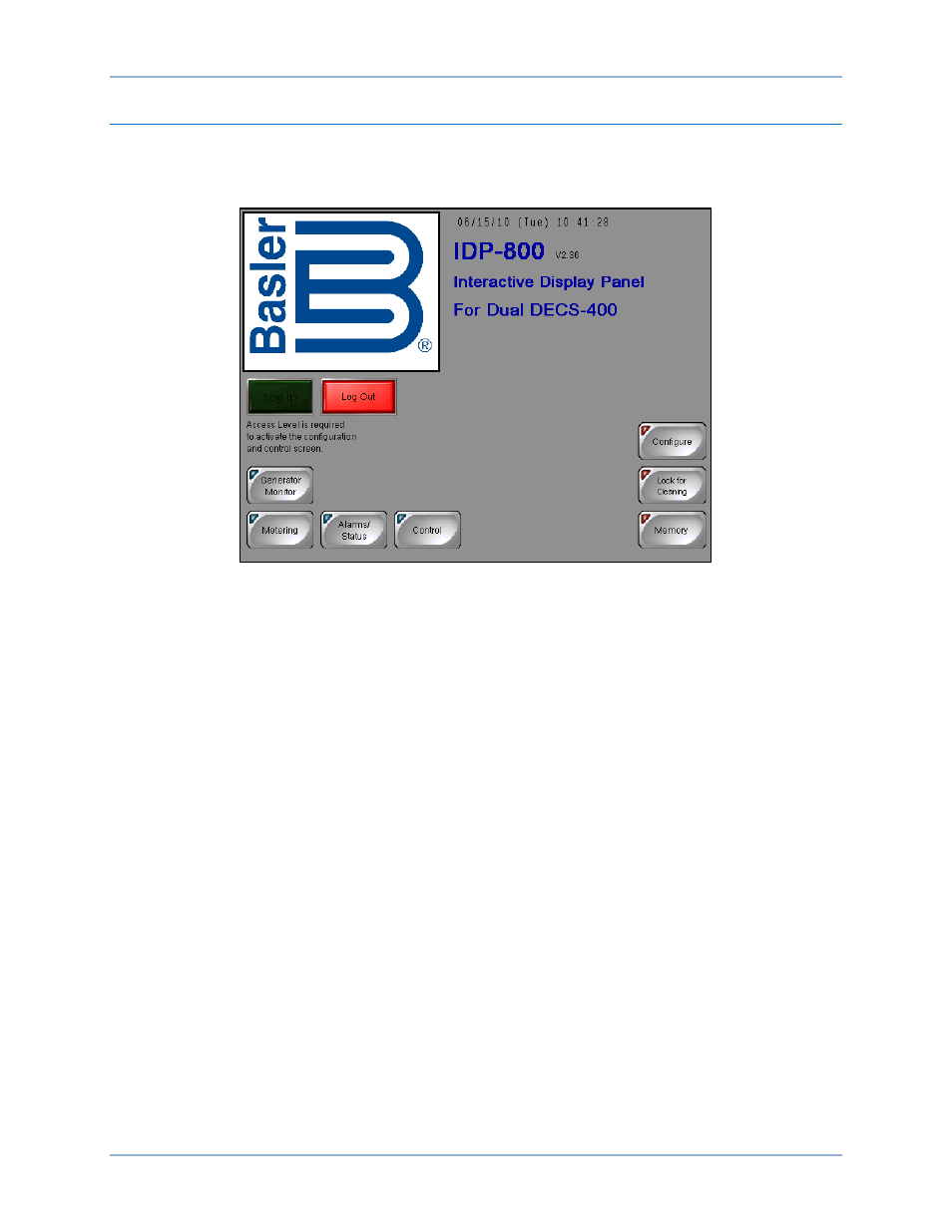 Main view screen | Basler Electric IDP-800 User Manual | Page 25 / 70