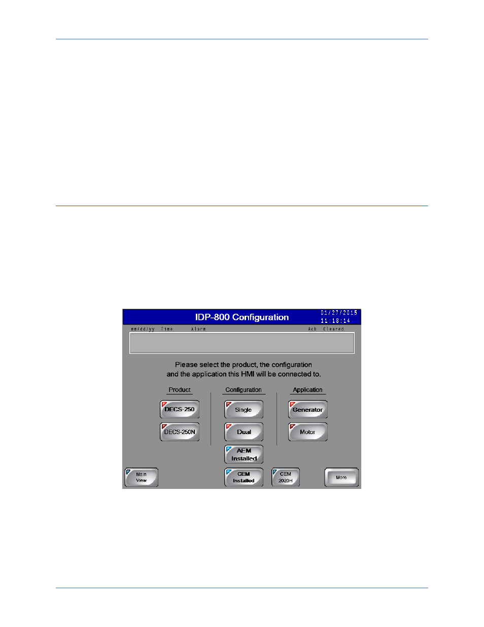 Idp-800-c operation, Configuration screens | Basler Electric IDP-800 User Manual | Page 35 / 70