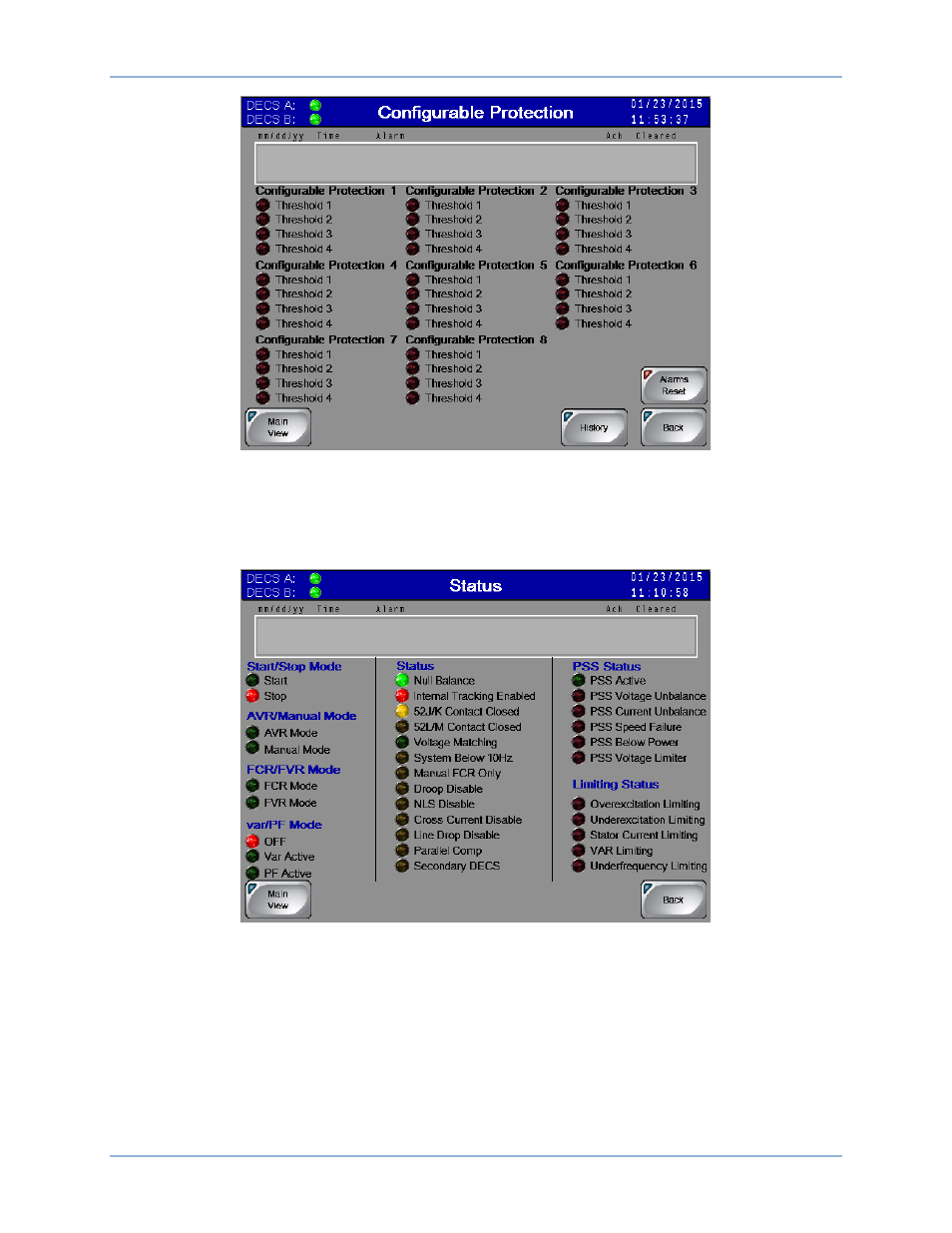 Decs status | Basler Electric IDP-800 User Manual | Page 44 / 70
