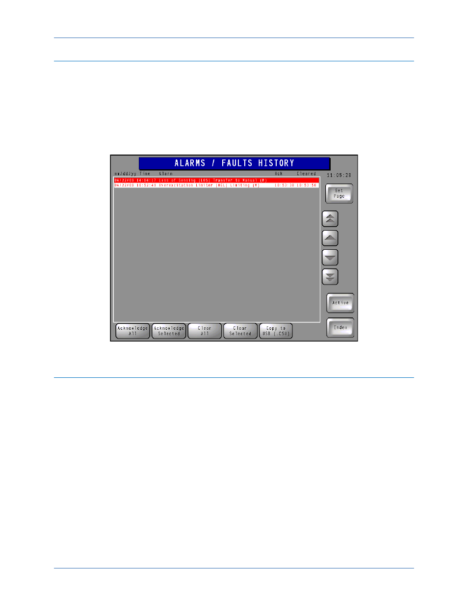 Alarms/faults history, Bridge status | Basler Electric IDP-1200 User Manual | Page 28 / 90
