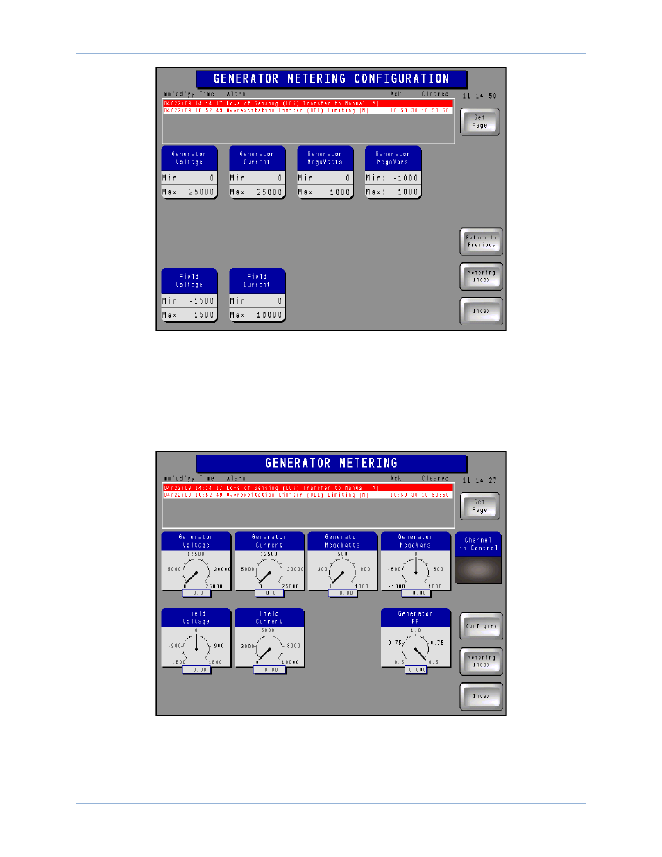 Generator analog meter button, Channel compare button | Basler Electric IDP-1200 User Manual | Page 49 / 90