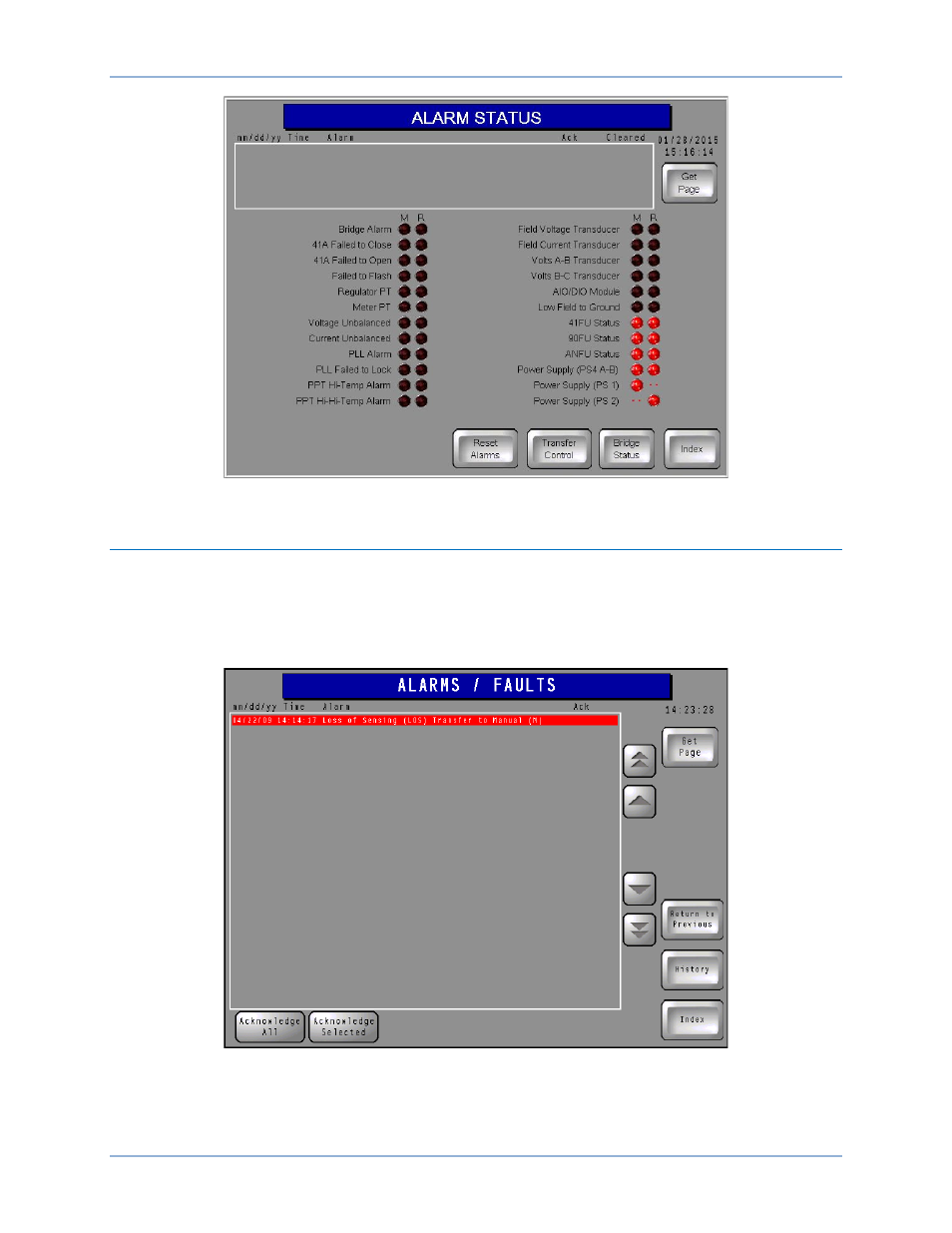 Active alarms/faults | Basler Electric IDP-1200 User Manual | Page 55 / 90