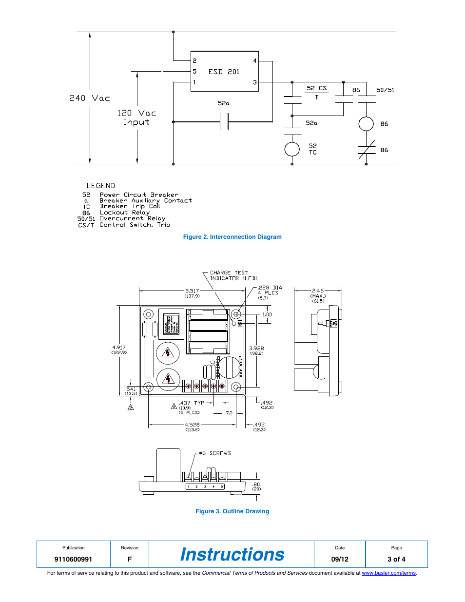 Instructions | Basler Electric ESD201 User Manual | Page 3 / 4