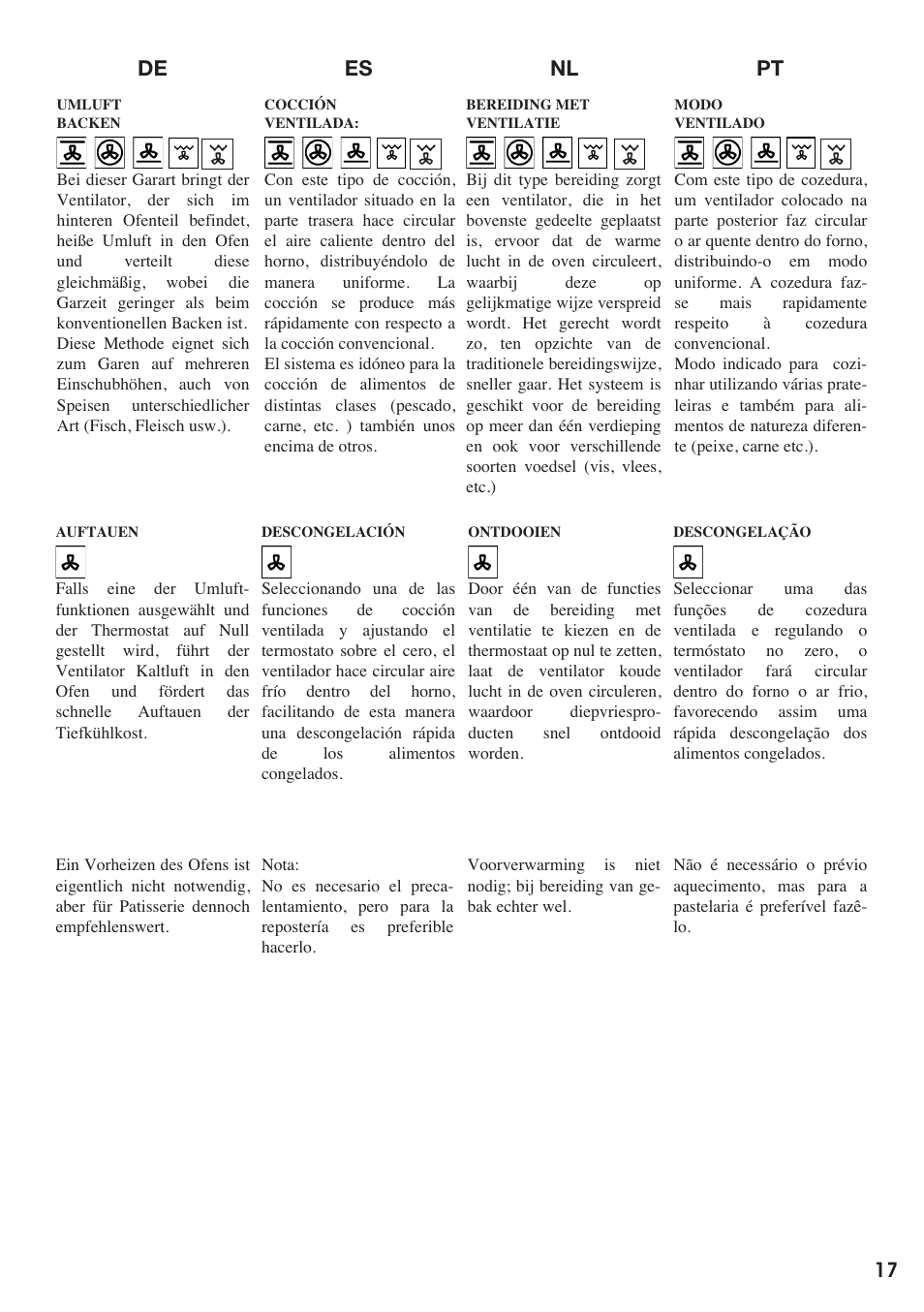 Es nl pt de | Baumatic BO667TS.SO User Manual | Page 18 / 44