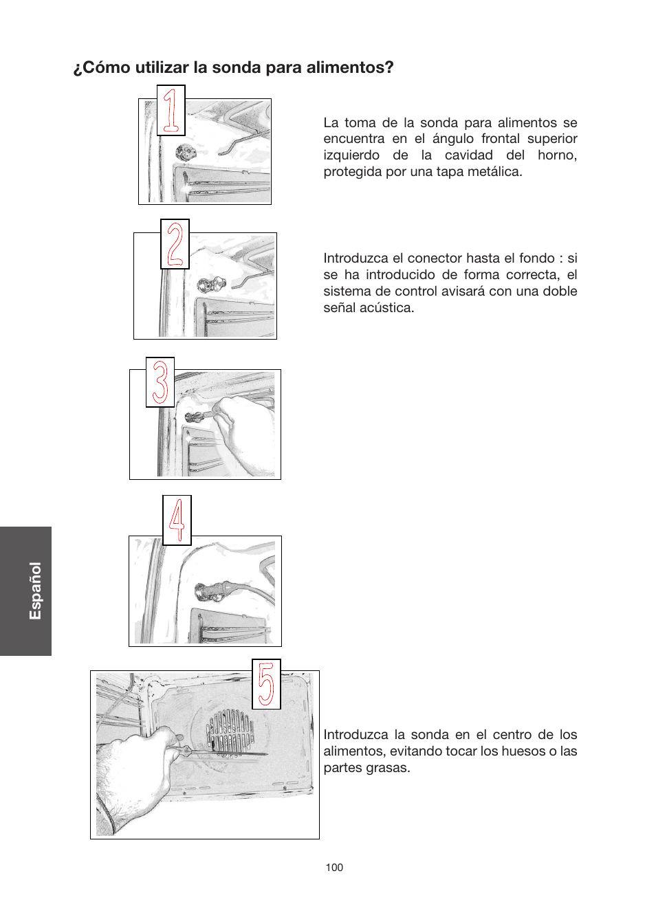 Cómo utilizar la sonda para alimentos | Baumatic BO920TS User Manual | Page 103 / 162