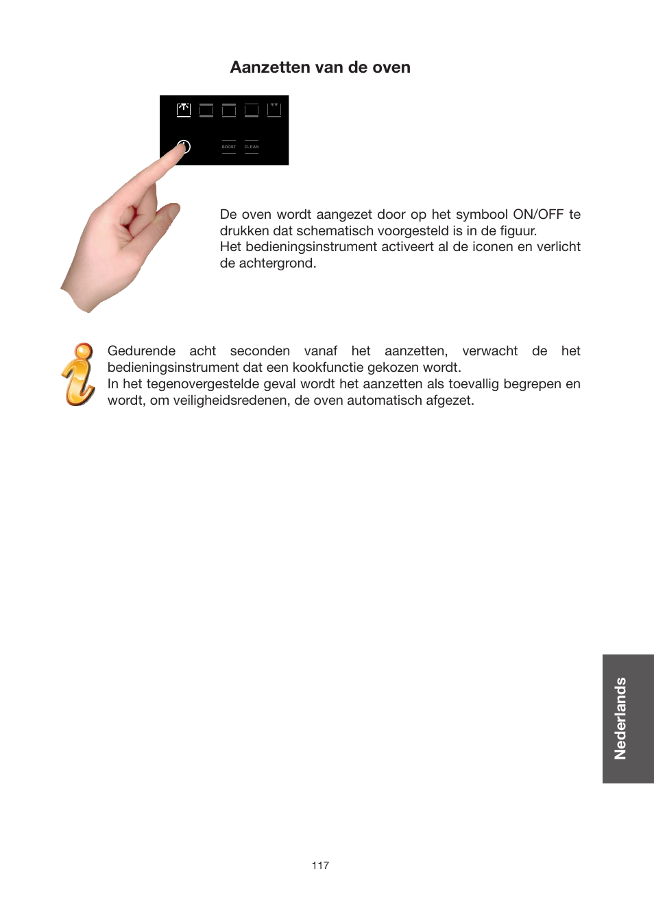 Aanzetten van de oven | Baumatic BO920TS User Manual | Page 120 / 162
