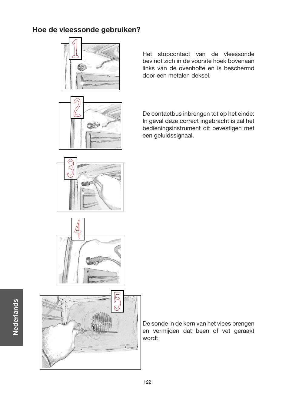 Hoe de vleessonde gebruiken | Baumatic BO920TS User Manual | Page 125 / 162