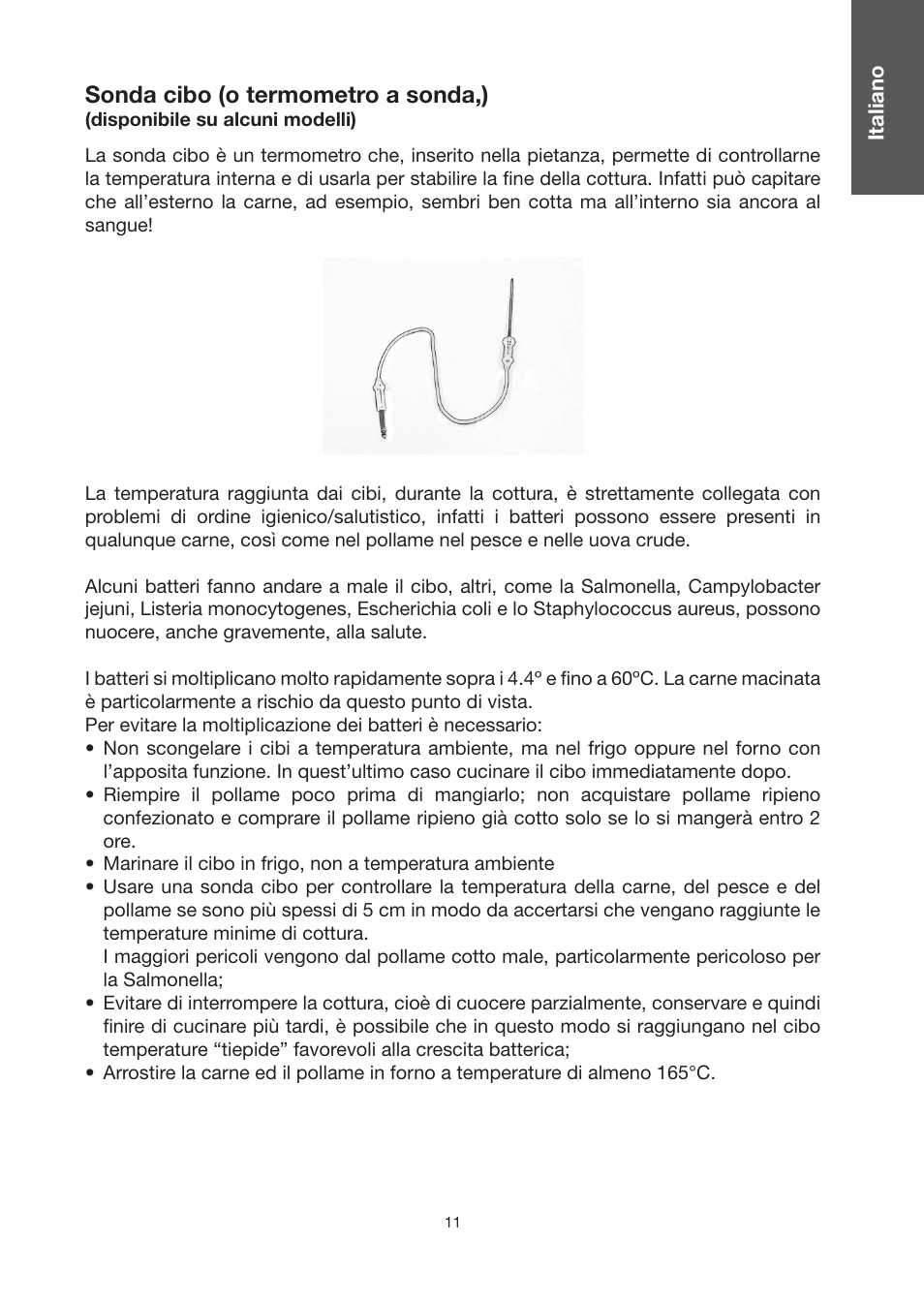 Sonda cibo (o termometro a sonda,) | Baumatic BO920TS User Manual | Page 14 / 162