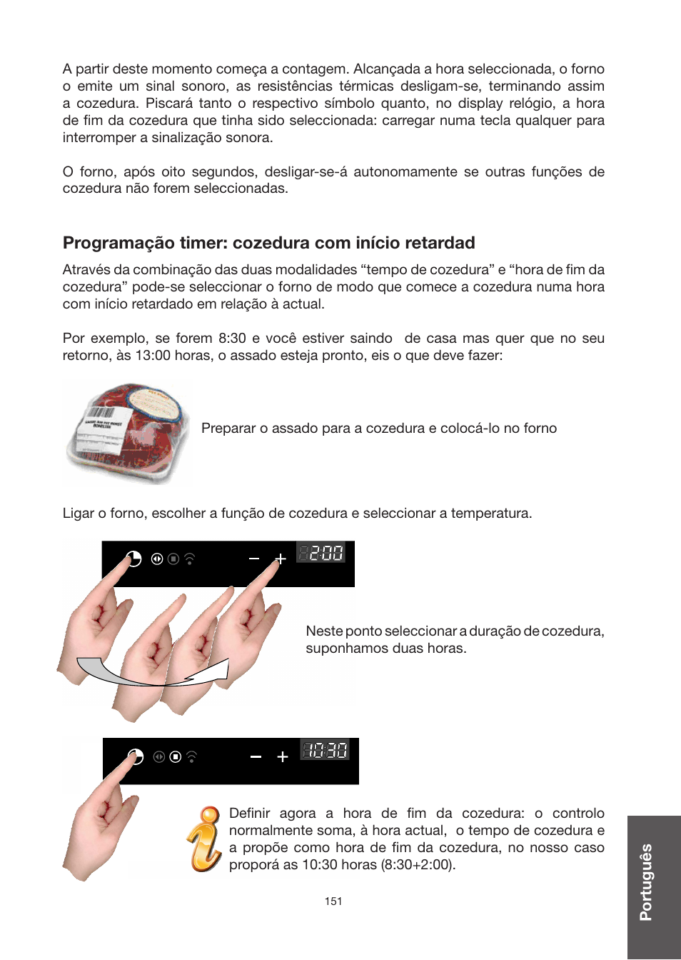 Programação timer: cozedura com início retardad | Baumatic BO920TS User Manual | Page 154 / 162