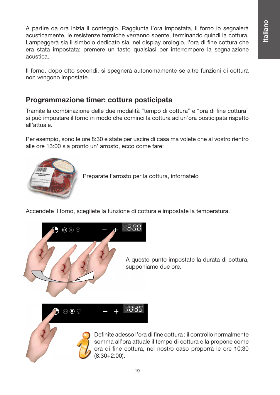 Programmazione timer: cottura posticipata | Baumatic BO920TS User Manual | Page 22 / 162