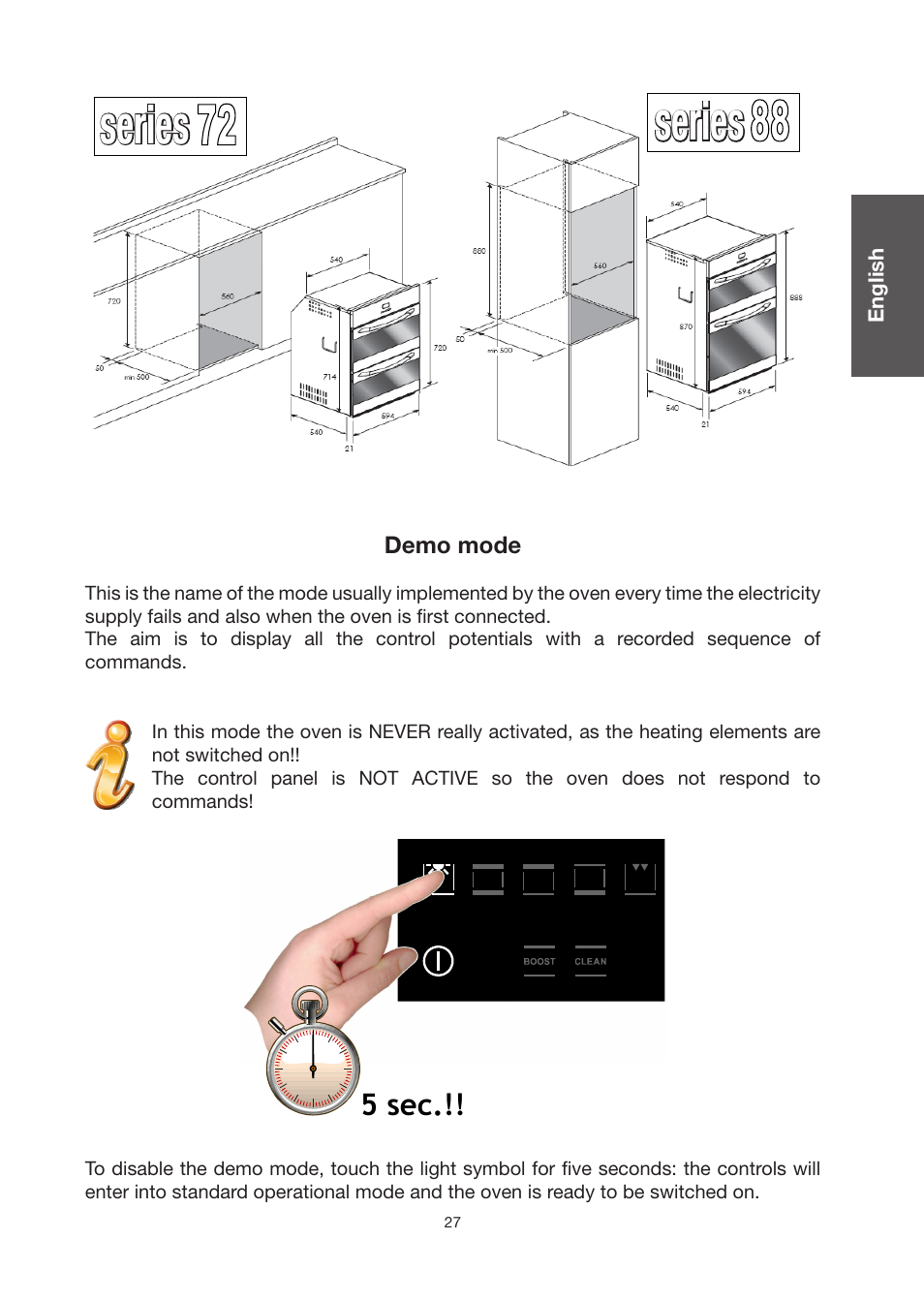 Series, 5 sec | Baumatic BO920TS User Manual | Page 30 / 162