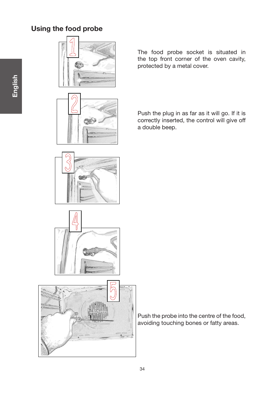 Using the food probe | Baumatic BO920TS User Manual | Page 37 / 162