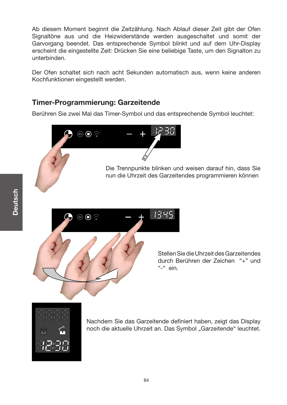 Timer-programmierung: garzeitende | Baumatic BO920TS User Manual | Page 87 / 162