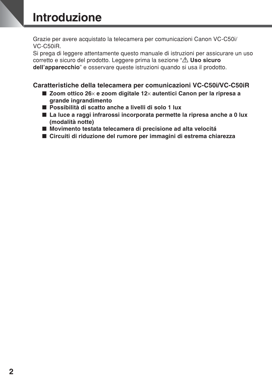 Introduzione | Canon VC-C50iR User Manual | Page 206 / 246