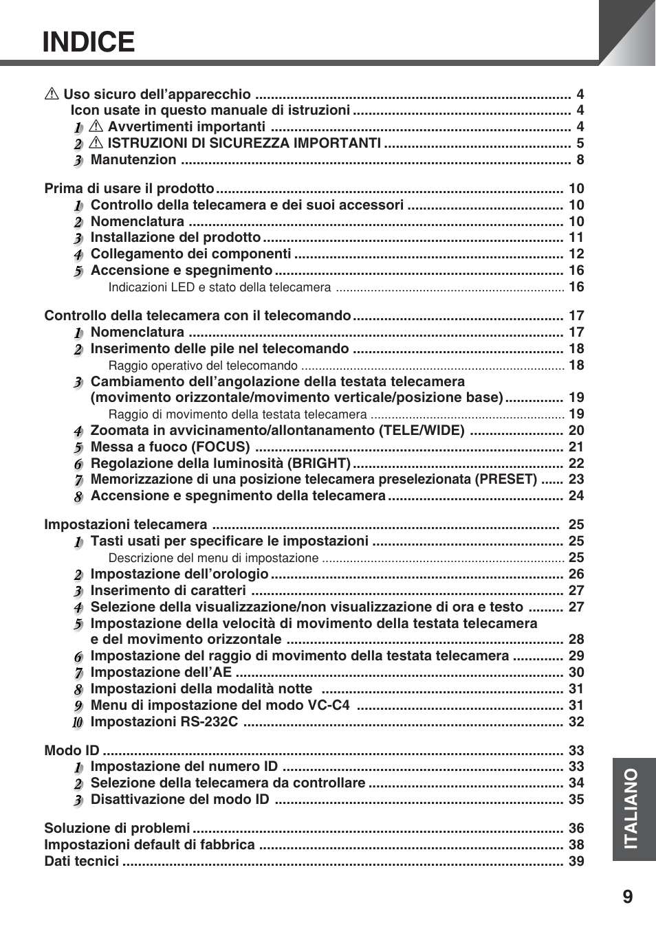 Indice | Canon VC-C50iR User Manual | Page 213 / 246