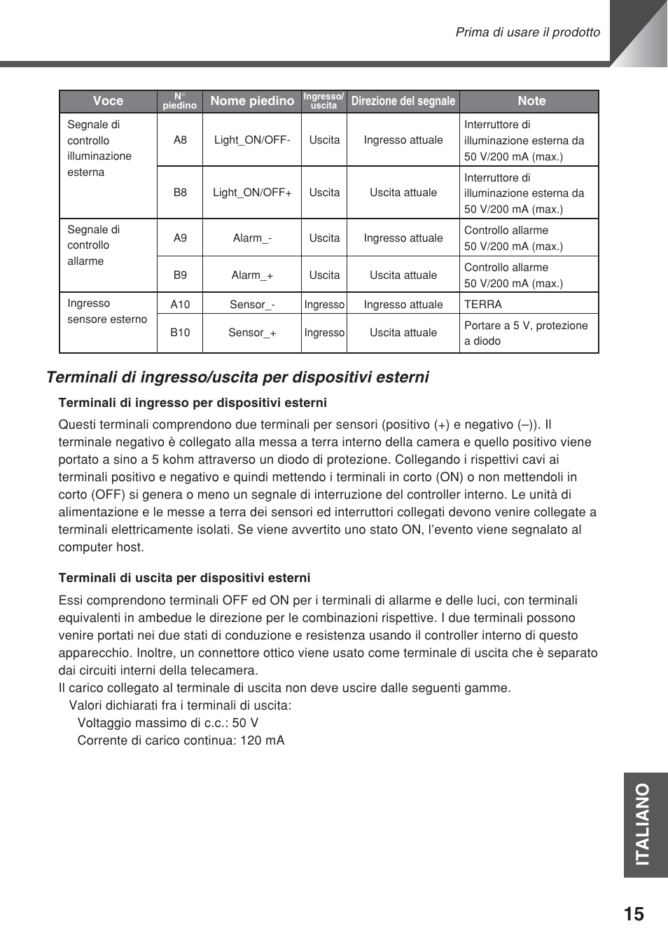 Italiano | Canon VC-C50iR User Manual | Page 219 / 246