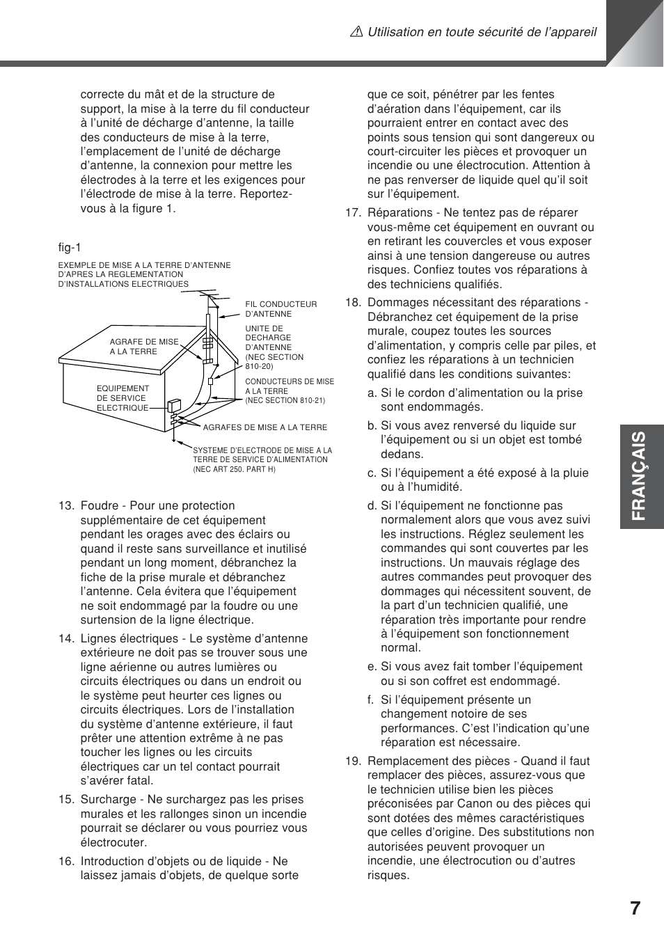 Français | Canon VC-C50iR User Manual | Page 87 / 246