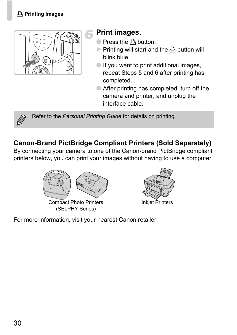 30 print images | Canon SX200 LS User Manual | Page 30 / 168