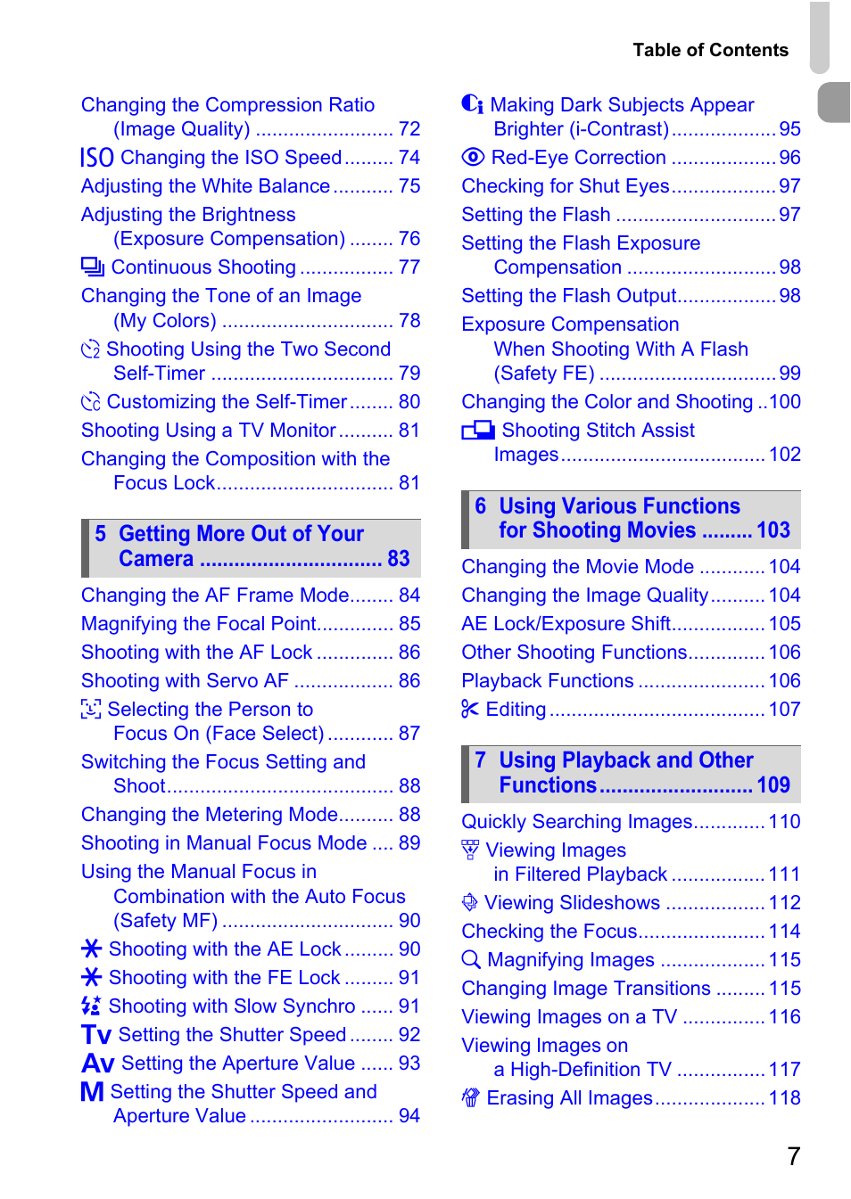 Canon SX200 LS User Manual | Page 7 / 168