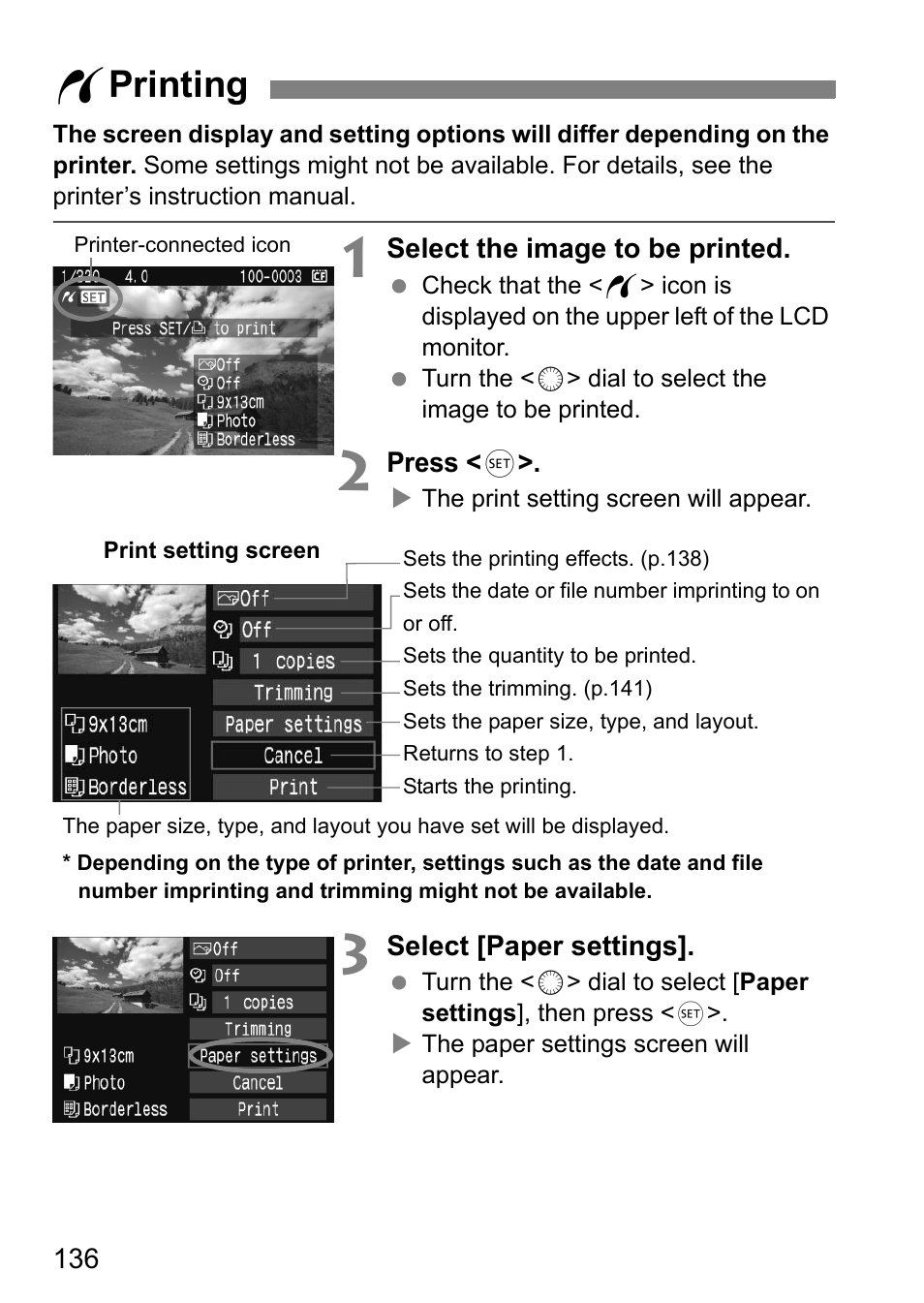 W printing | Canon 40D User Manual | Page 136 / 196