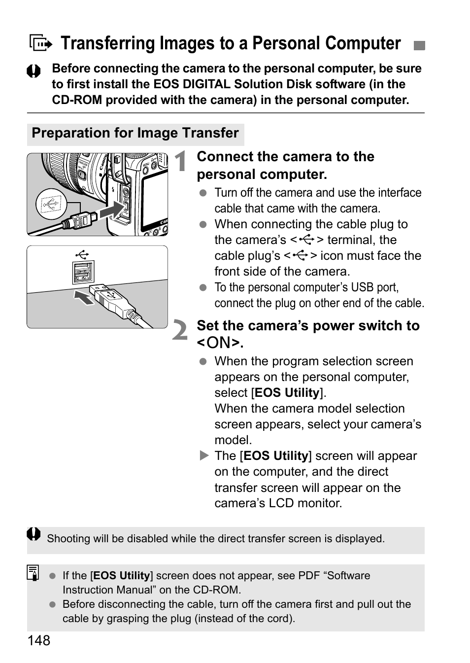 D transferring images to a personal computer | Canon 40D User Manual | Page 148 / 196