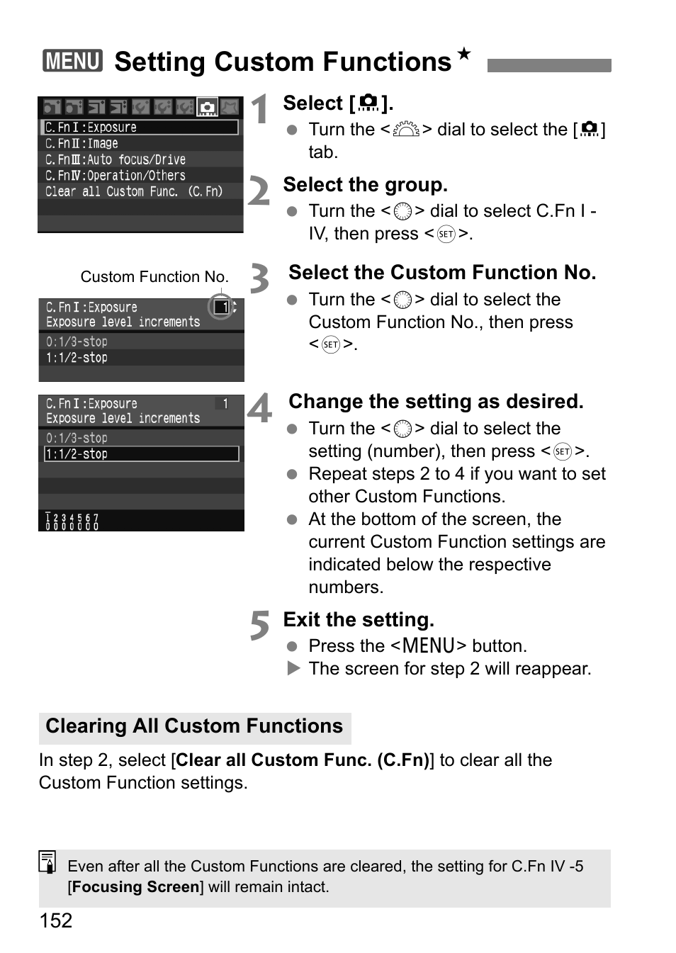 3setting custom functions n | Canon 40D User Manual | Page 152 / 196