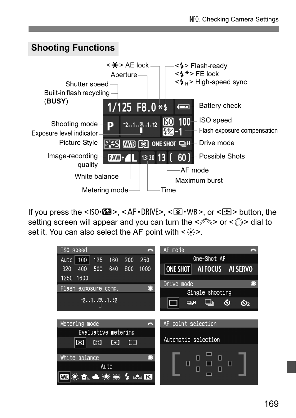Shooting functions | Canon 40D User Manual | Page 169 / 196