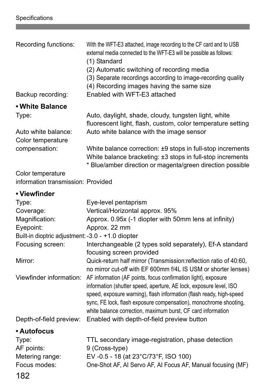 Canon 40D User Manual | Page 182 / 196