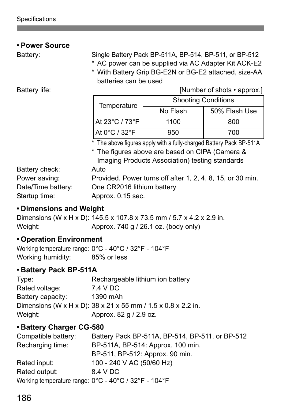 Canon 40D User Manual | Page 186 / 196