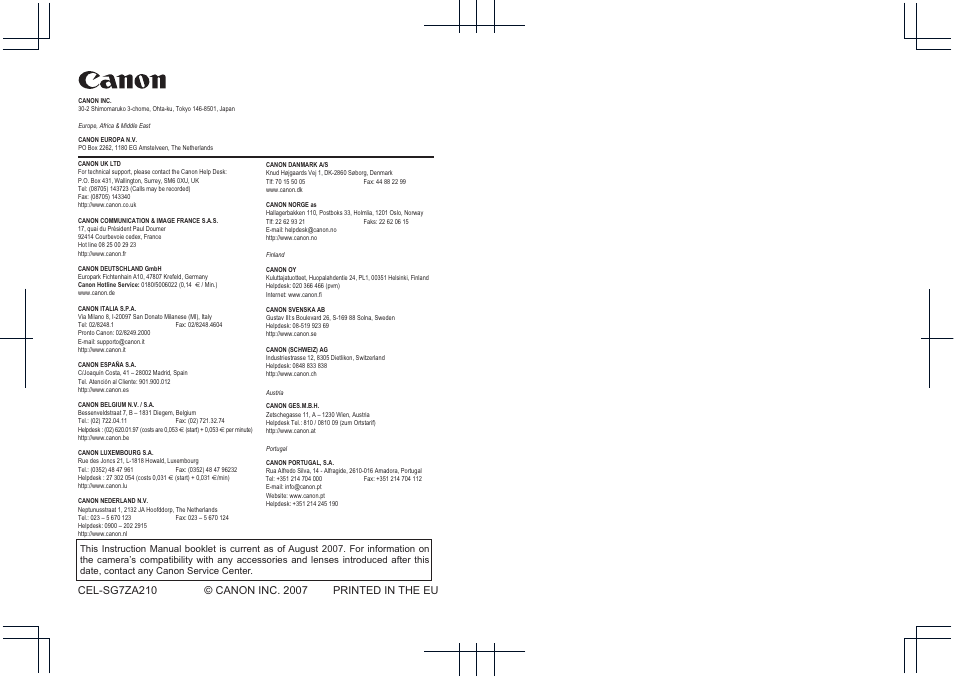 H71_cover_e1.eps | Canon 40D User Manual | Page 196 / 196