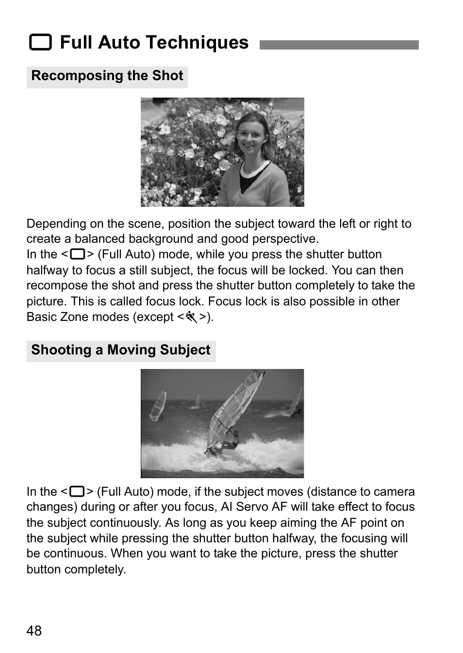 1full auto techniques | Canon 40D User Manual | Page 48 / 196