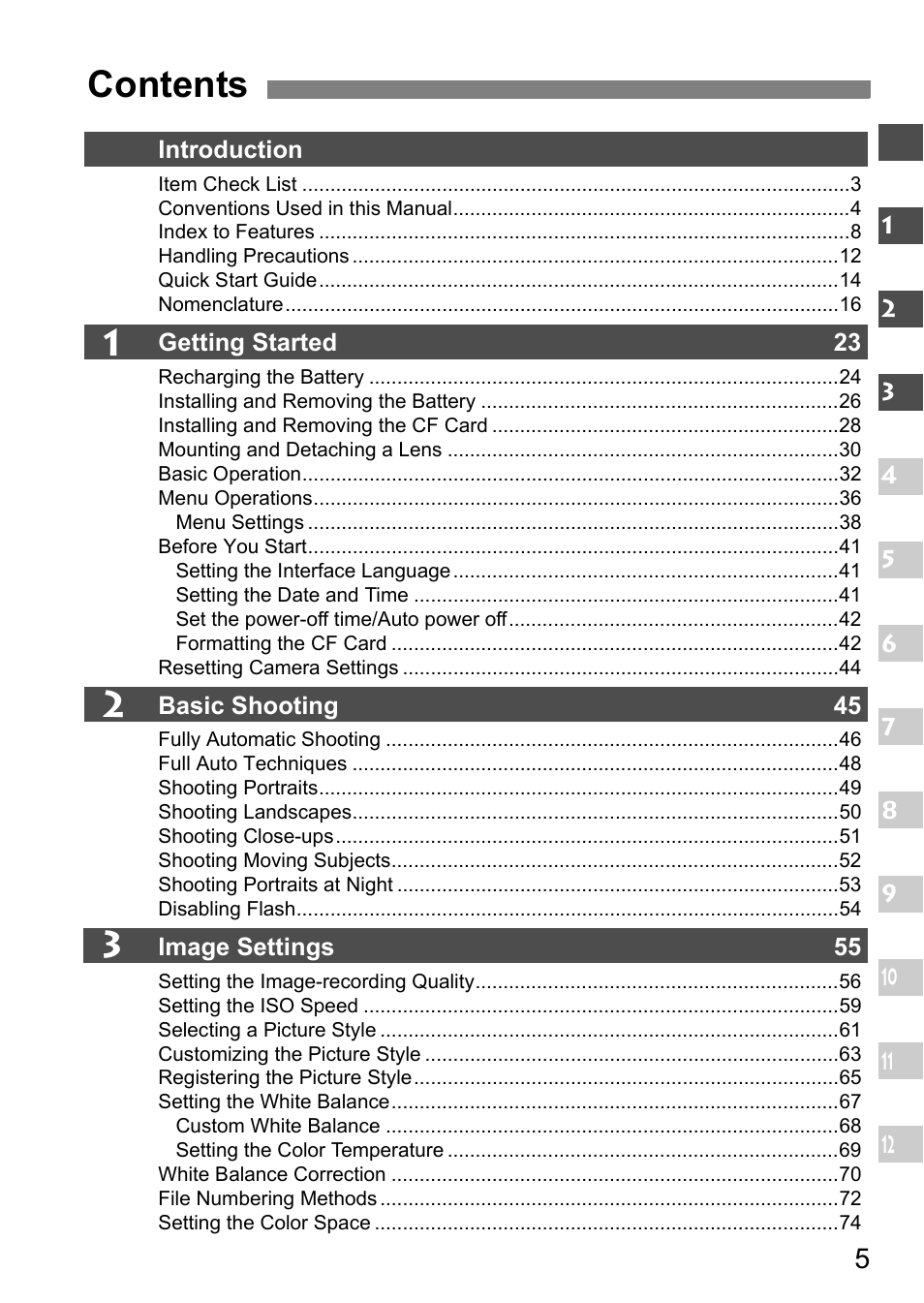 Canon 40D User Manual | Page 5 / 196