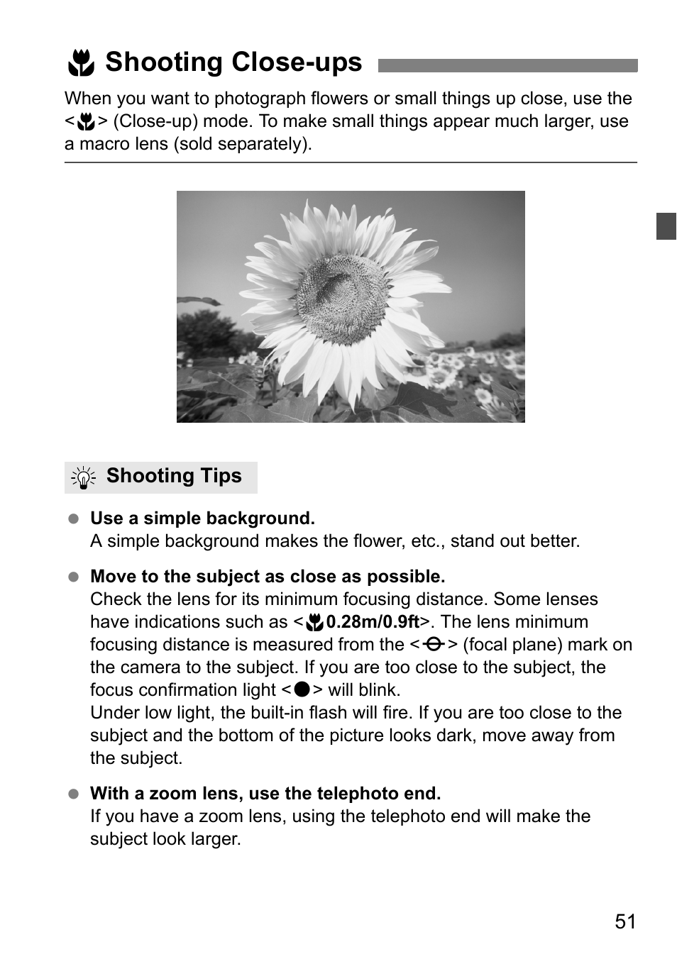 4shooting close-ups | Canon 40D User Manual | Page 51 / 196