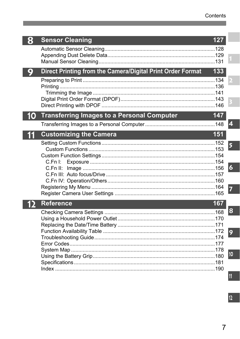Canon 40D User Manual | Page 7 / 196