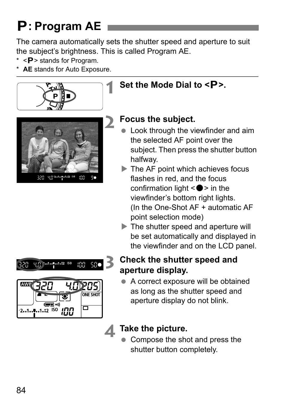 D: program ae | Canon 40D User Manual | Page 84 / 196