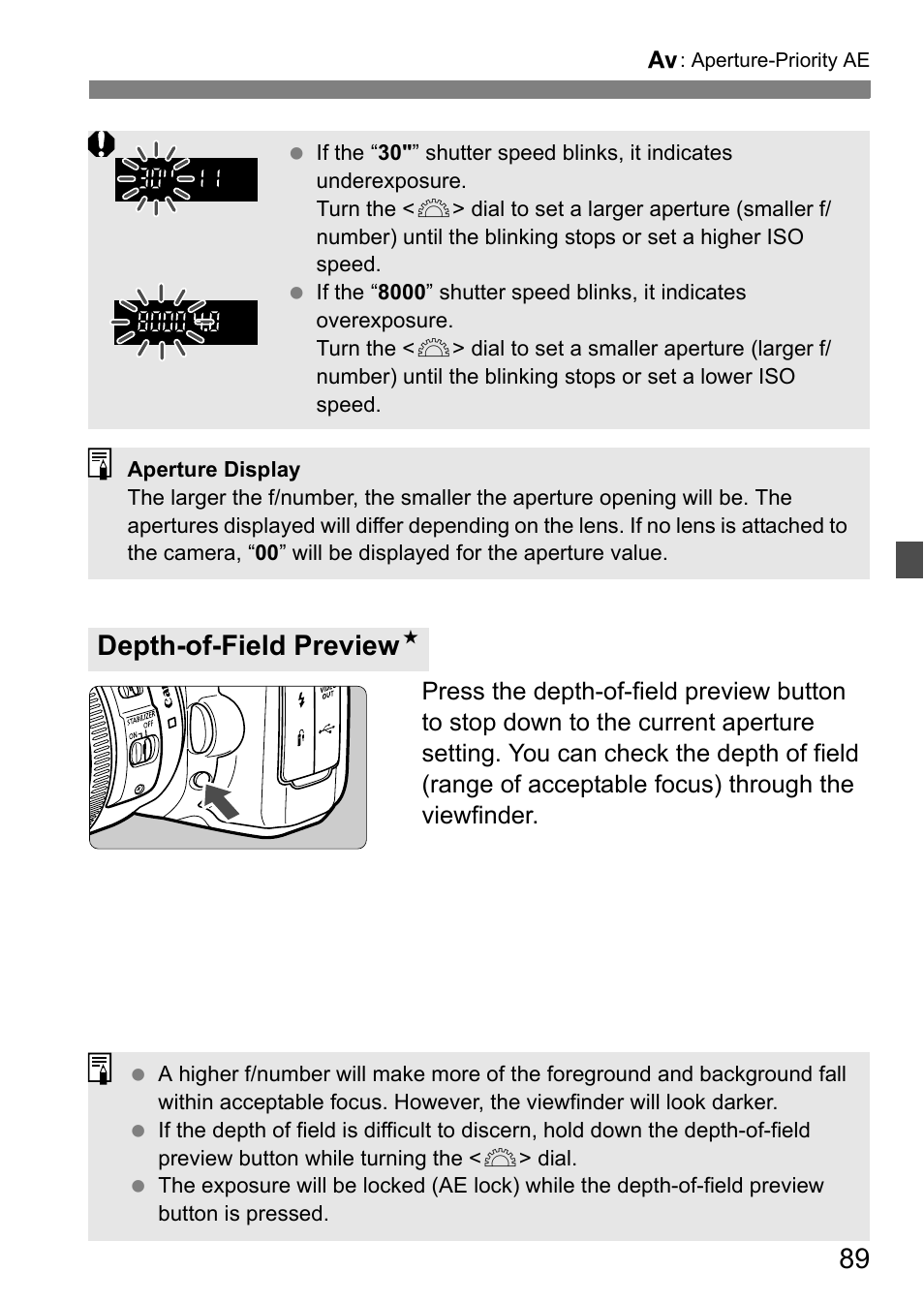 Depth-of-field preview n | Canon 40D User Manual | Page 89 / 196