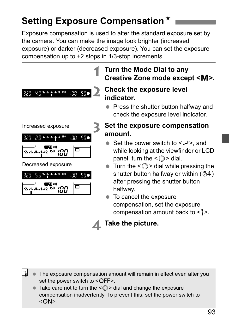 Setting exposure compensation n | Canon 40D User Manual | Page 93 / 196