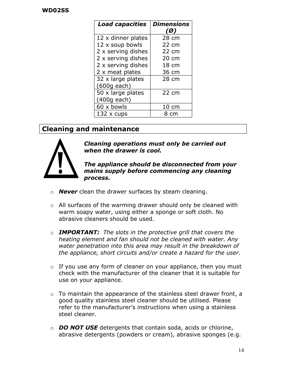 Baumatic WD02SS User Manual | Page 14 / 24