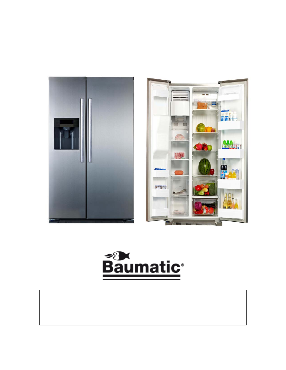 User manual for your baumatic b25se, Frost free fridge freezer, 545 litre side by side | Baumatic B25SE User Manual | Page 3 / 45
