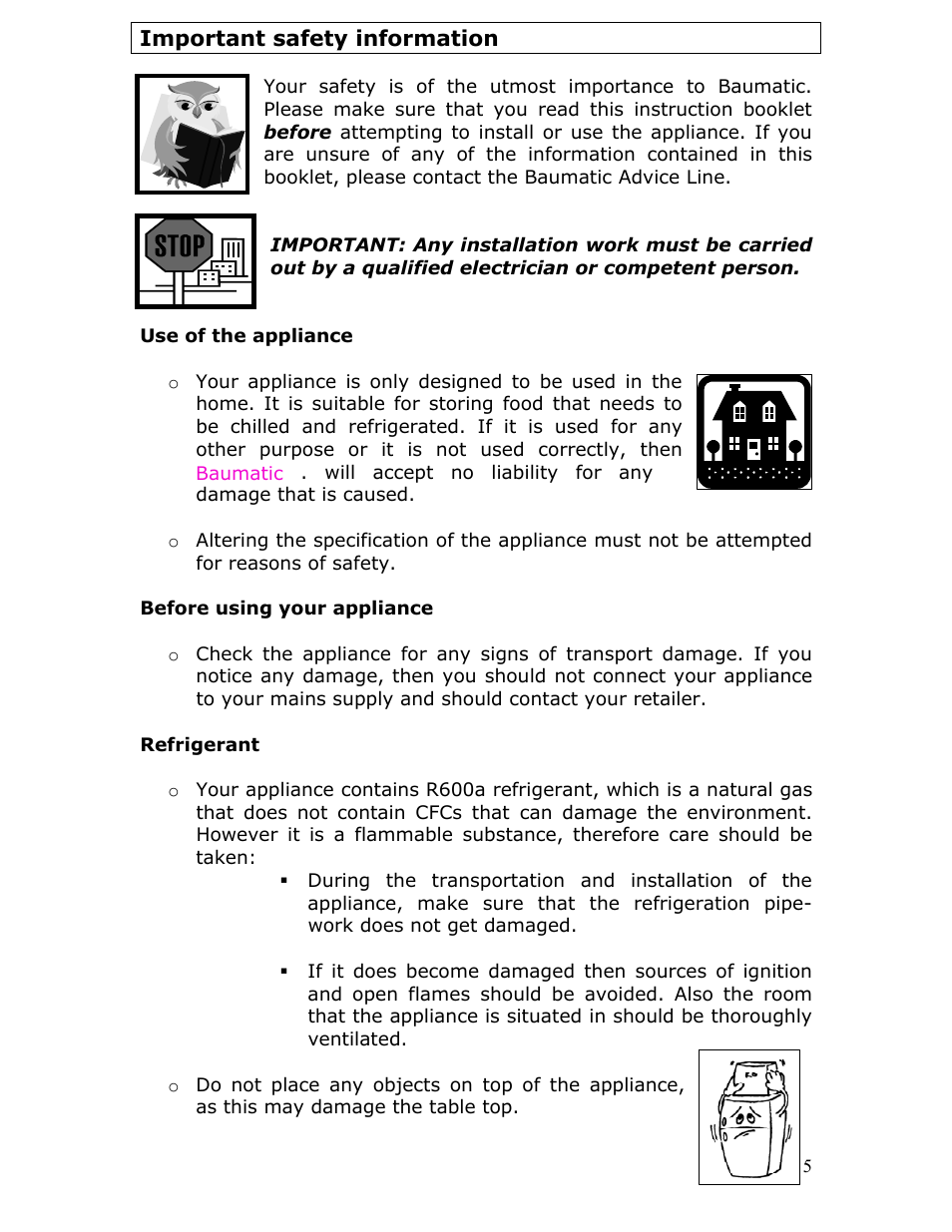 Baumatic B25SE User Manual | Page 6 / 45