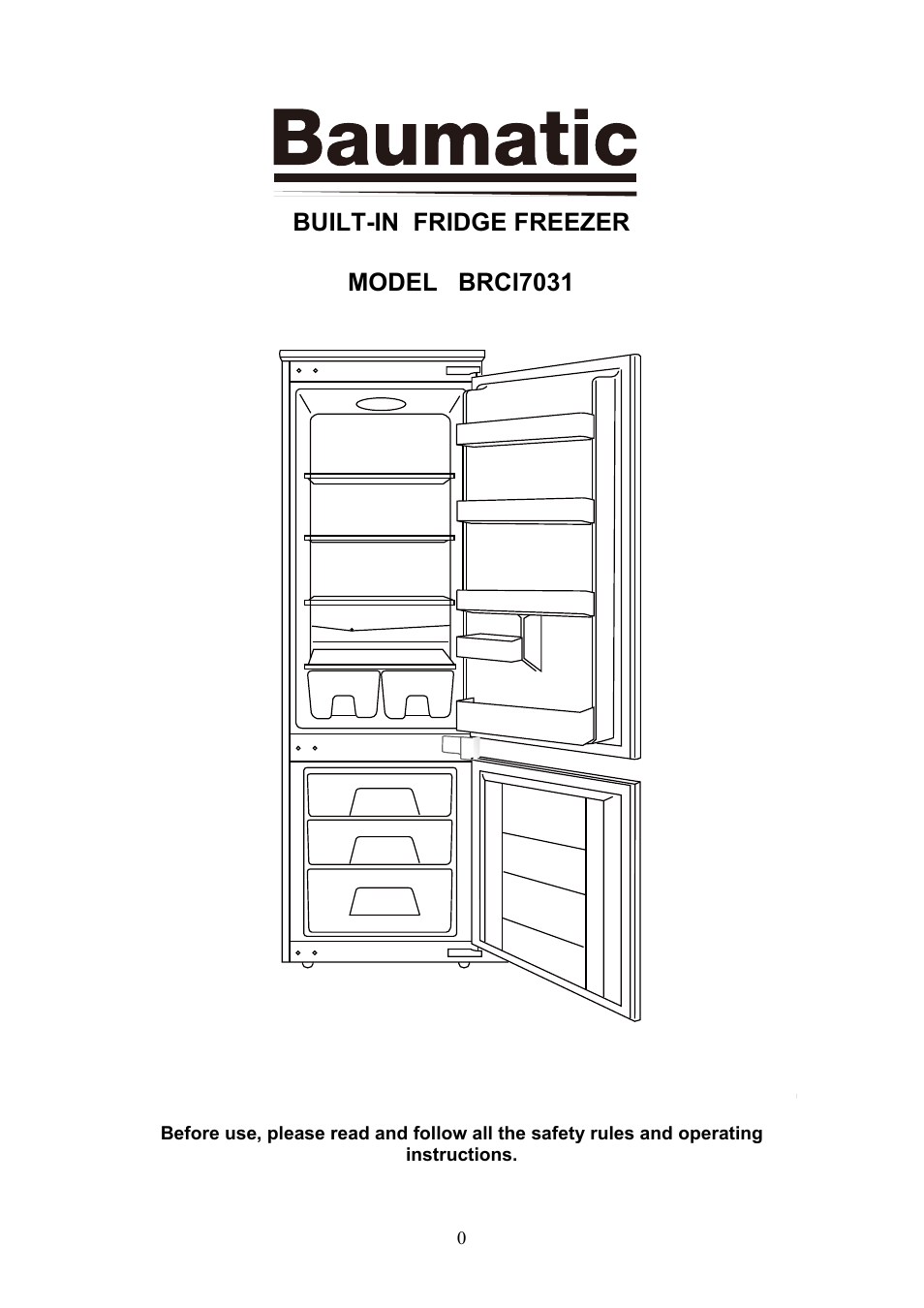 Built-in fridge freezer model brci7031 | Baumatic BRCI7031 User Manual | Page 2 / 24