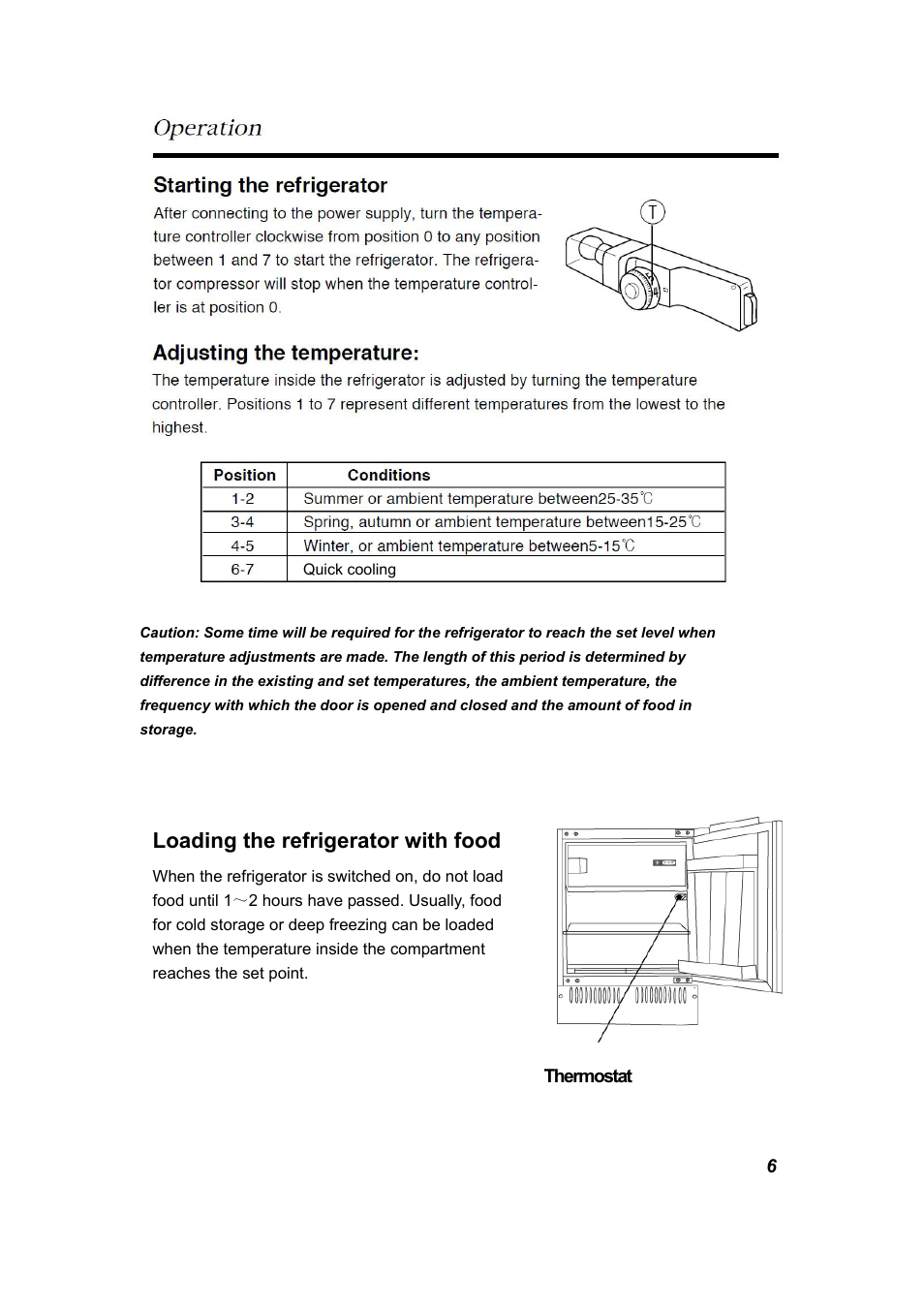 Loading the refrigerator with food | Baumatic BR100 User Manual | Page 9 / 28