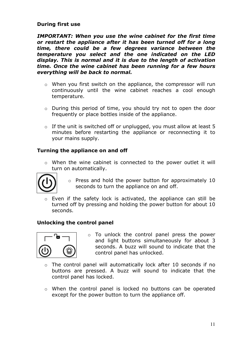 Baumatic BWC455BGL User Manual | Page 11 / 36