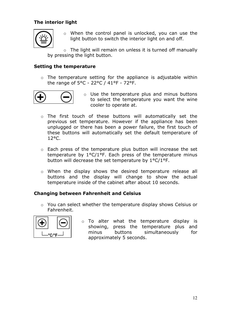 Baumatic BWC455BGL User Manual | Page 12 / 36