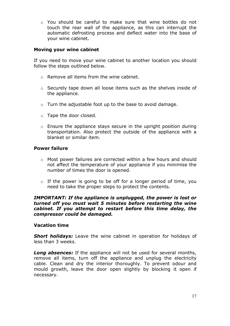Baumatic BWC455BGL User Manual | Page 17 / 36