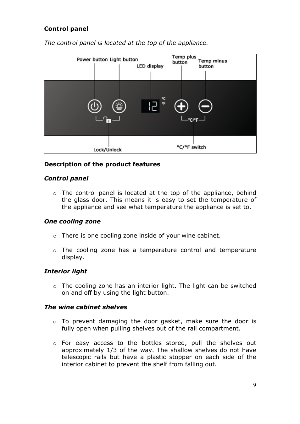 Baumatic BWC455BGL User Manual | Page 9 / 36