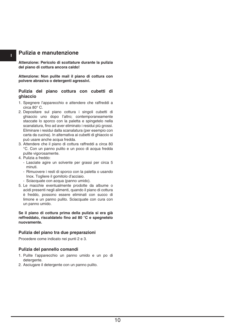 Pulizia e manutenzione | Baumatic BHTP400SS User Manual | Page 10 / 68