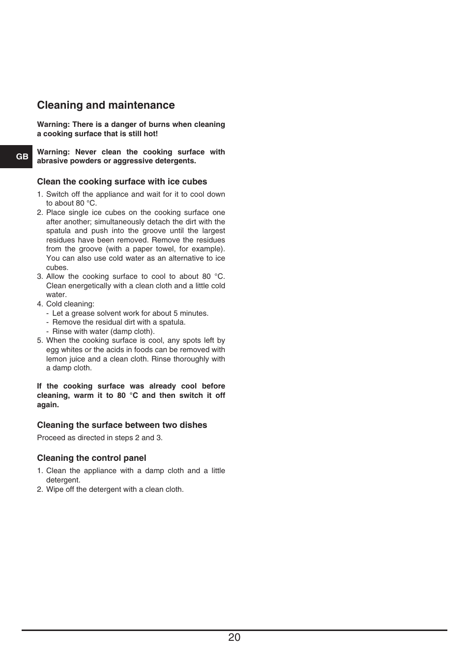 Cleaning and maintenance | Baumatic BHTP400SS User Manual | Page 20 / 68