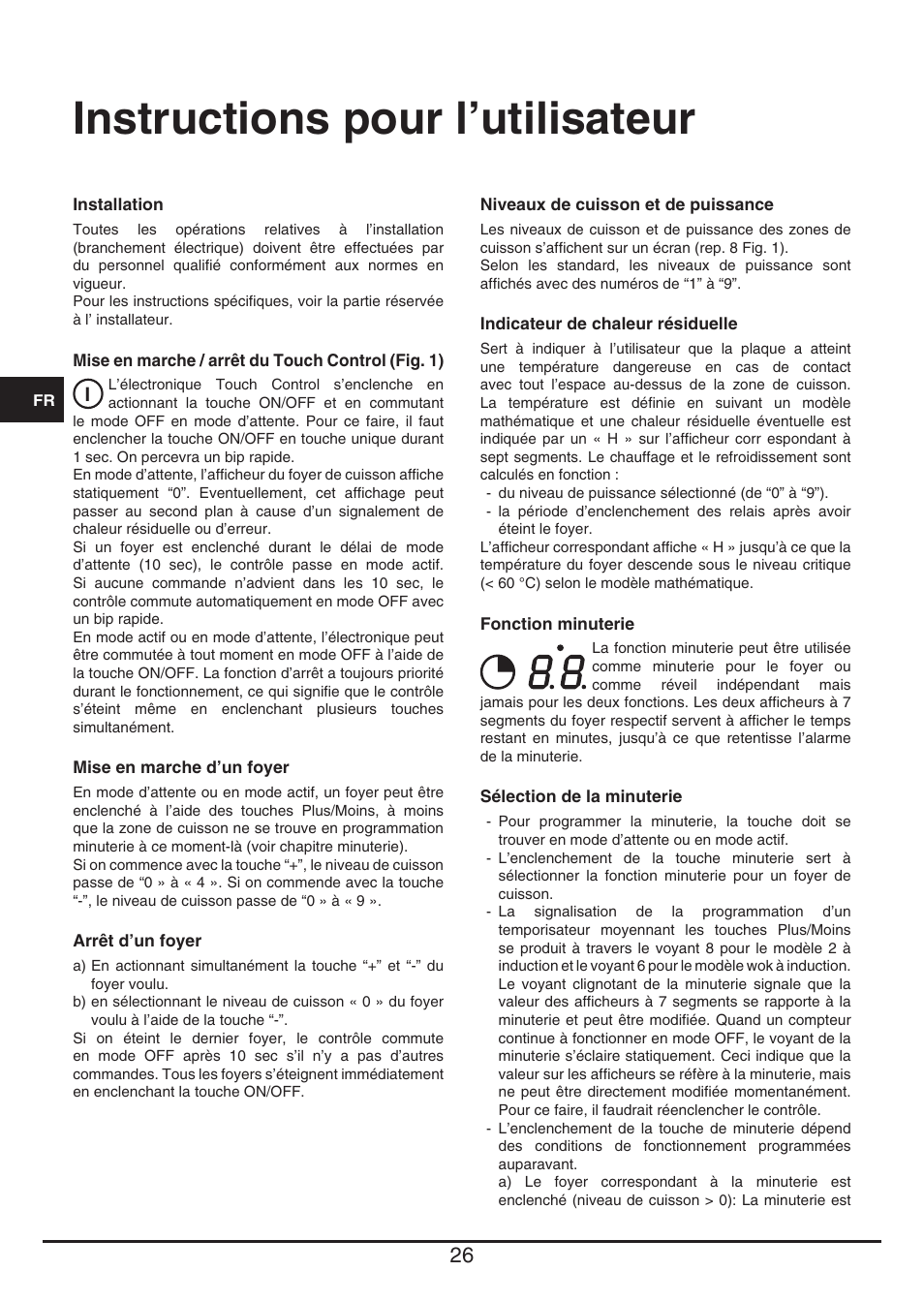 Instructions pour l’utilisateur | Baumatic BHTP400SS User Manual | Page 26 / 68