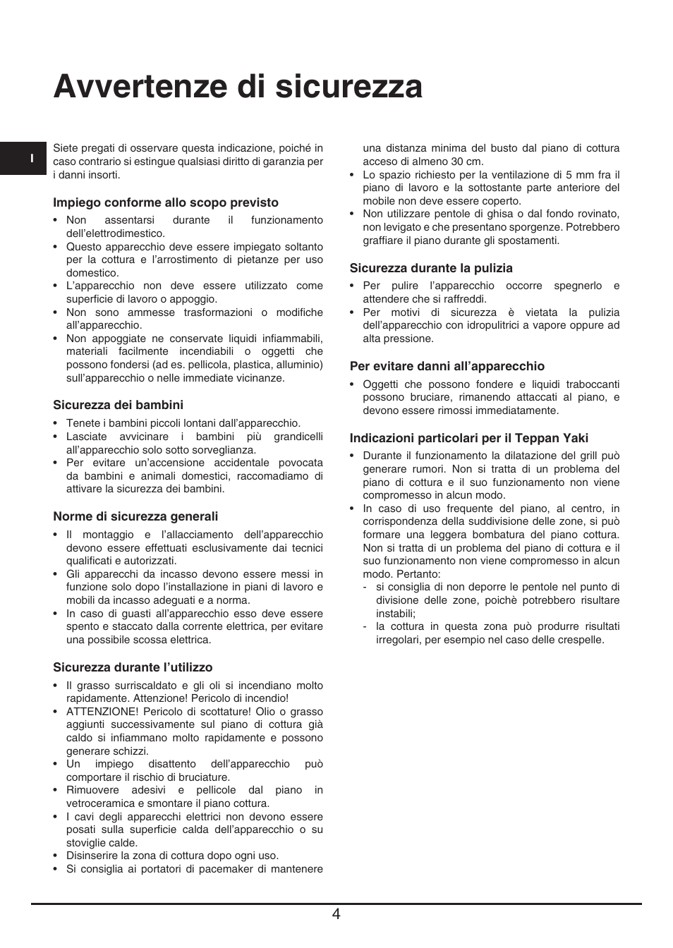 Avvertenze di sicurezza | Baumatic BHTP400SS User Manual | Page 4 / 68